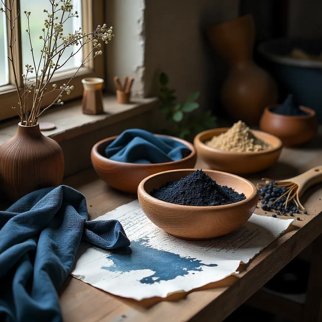Natural plant pigments arranged artistically